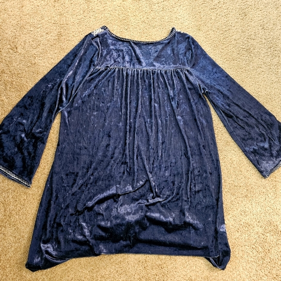 Dark Blue Velvet Dress XL No Brand - Picture 2 of 4